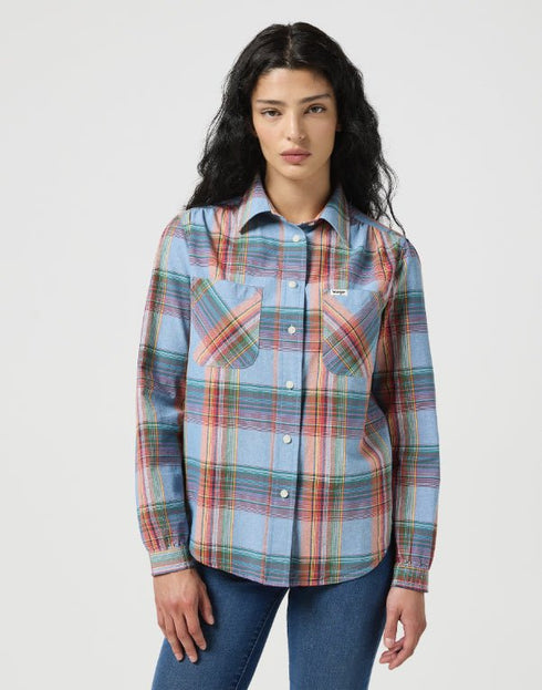 Wrangler Women's Femme Western Shirt In Indigo